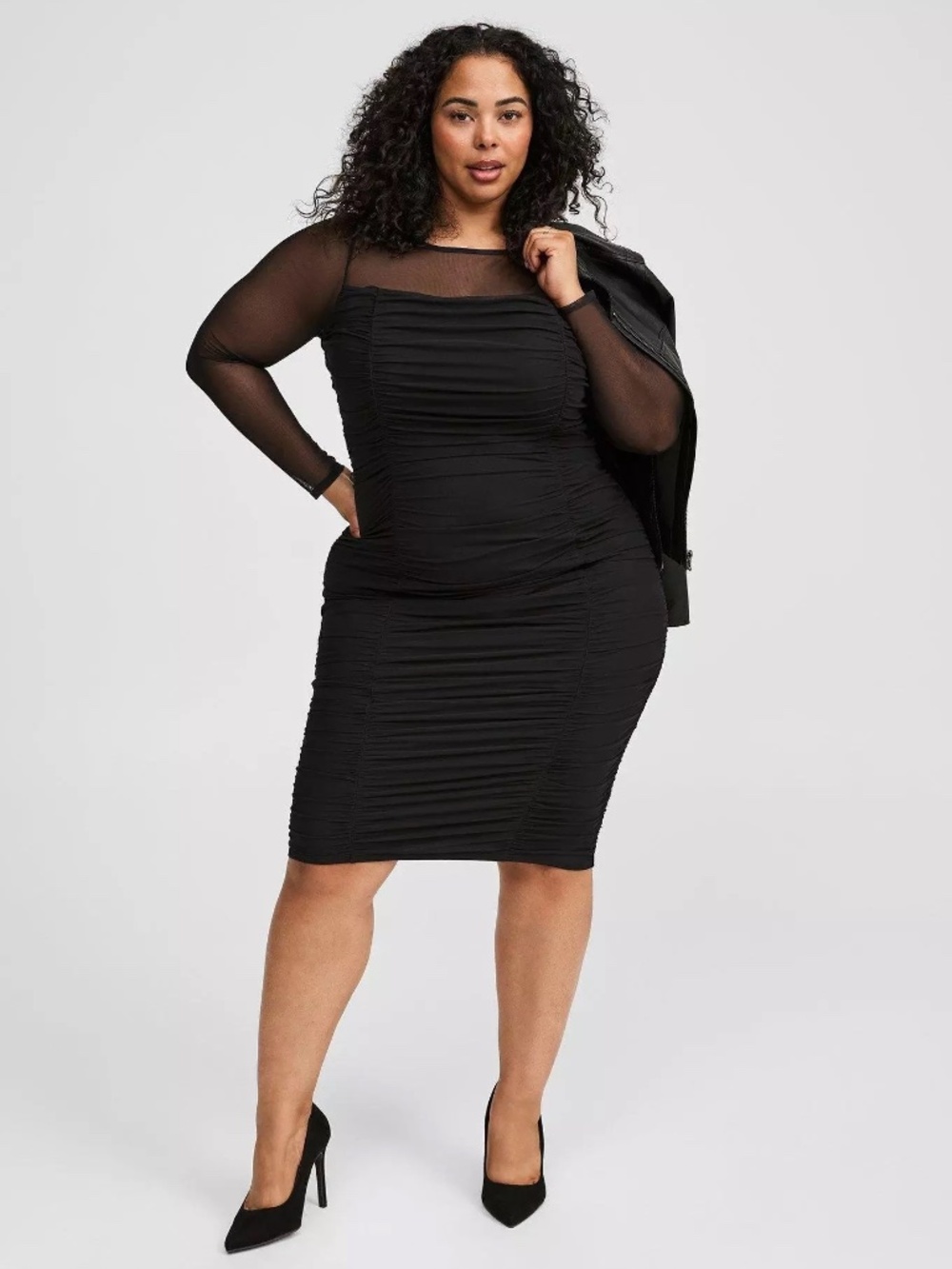 Torrid Mesh Long Sleeve Bodycon Dress NWT Size 3X - Picture 2 of 6